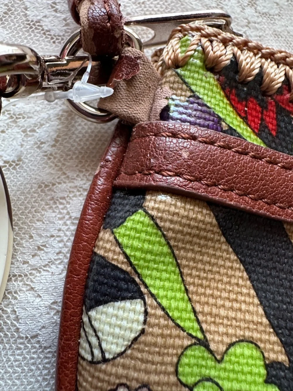 Sakroots ⚠️ Floral Wristlet Coin Purse - Brown & Pink 7 x 4 1/2 READ BELOW ⚠️